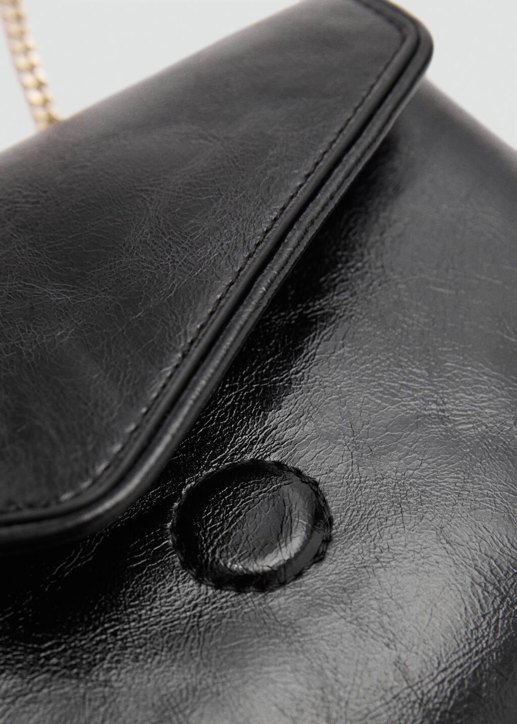 Black Flap Chain Bag, Black, large image number 2
