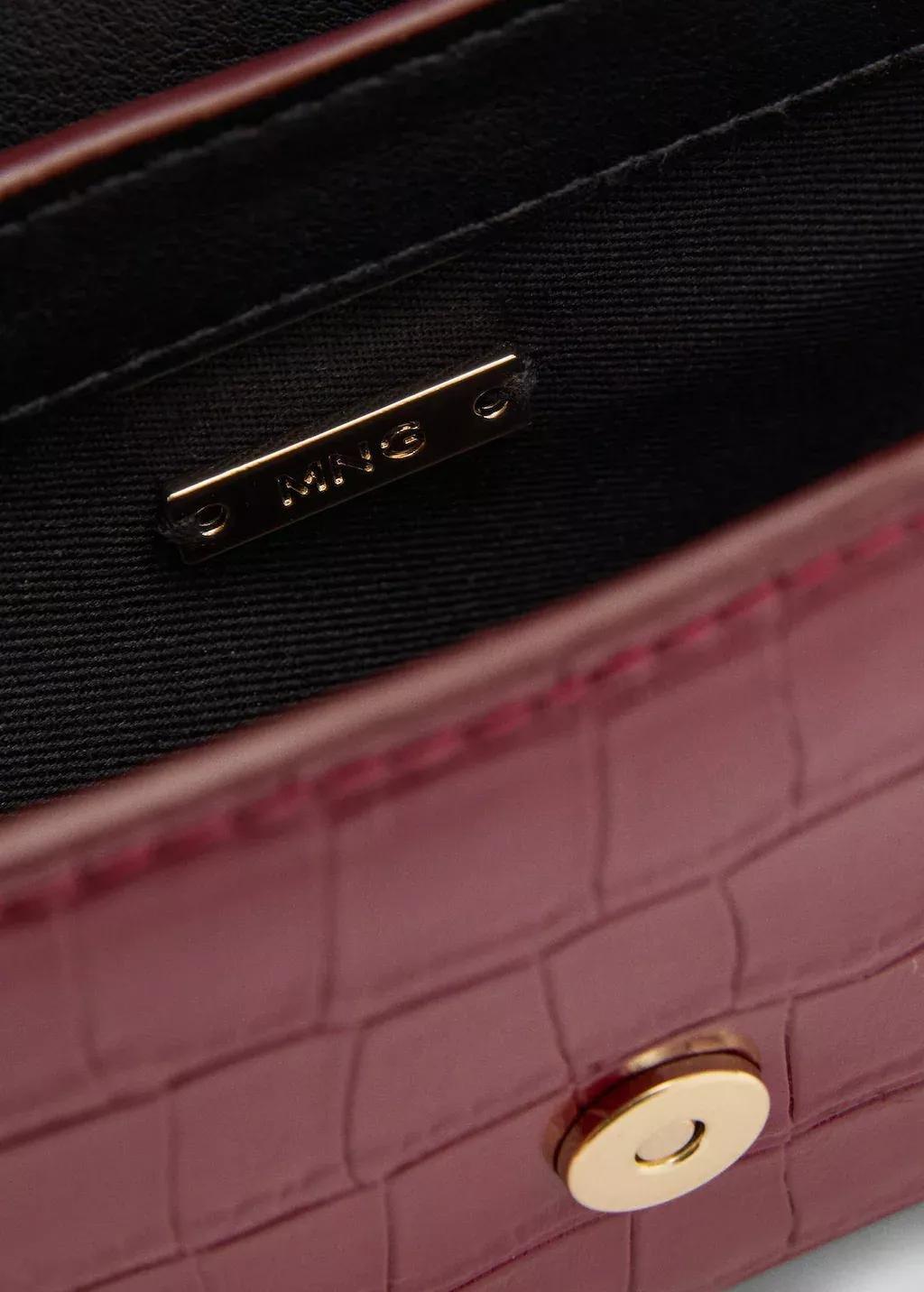 Red Croc-Effect Flap Bag, 0201_75, large image number 2