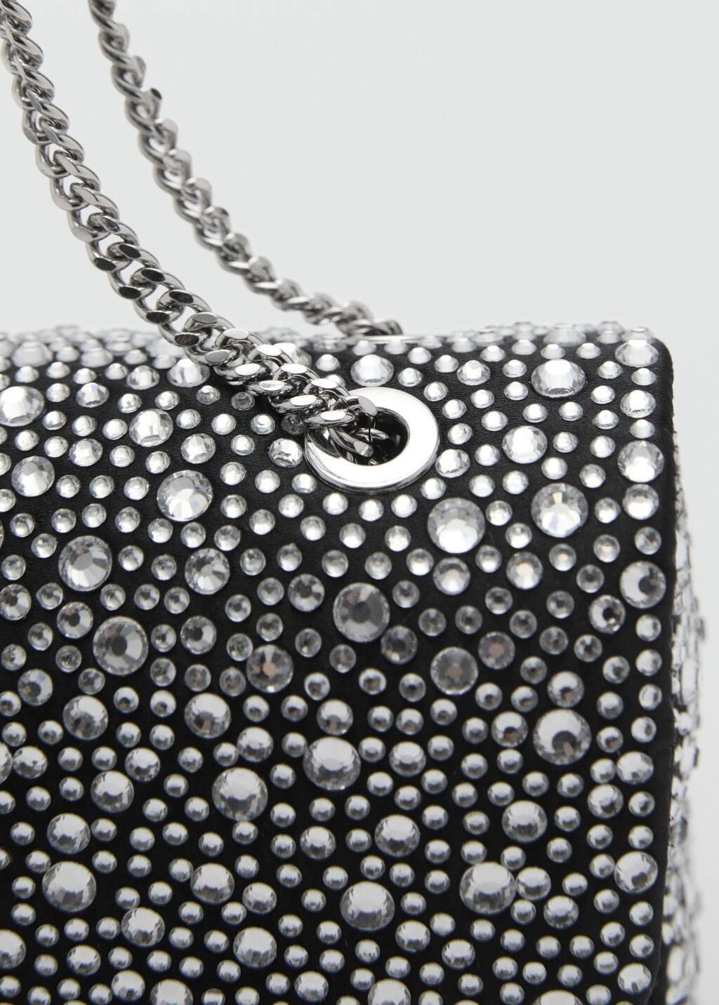 Black Crystal Flap Bag, 0201_99, large image number 2