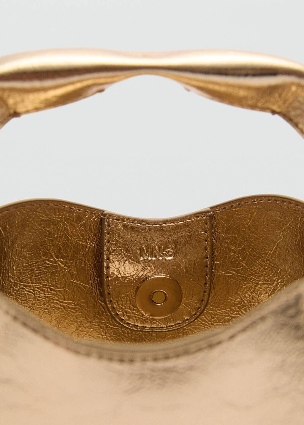 Gold Metallic Effect Hand Bag, Gold, large image number 2