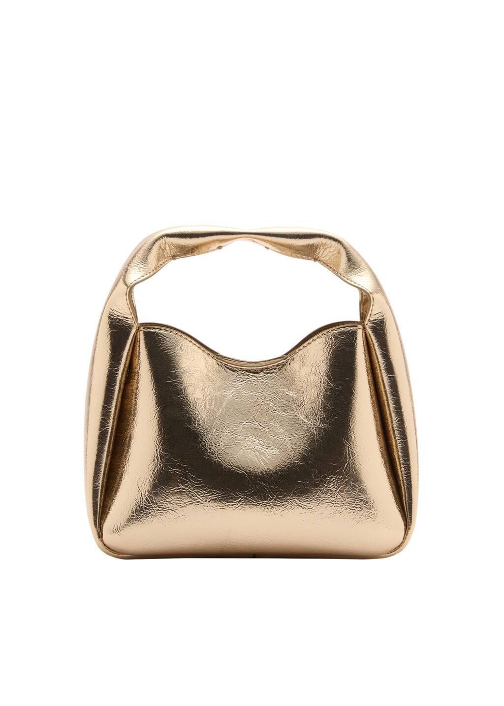 Gold Metallic Effect Hand Bag, Gold, large image number 3