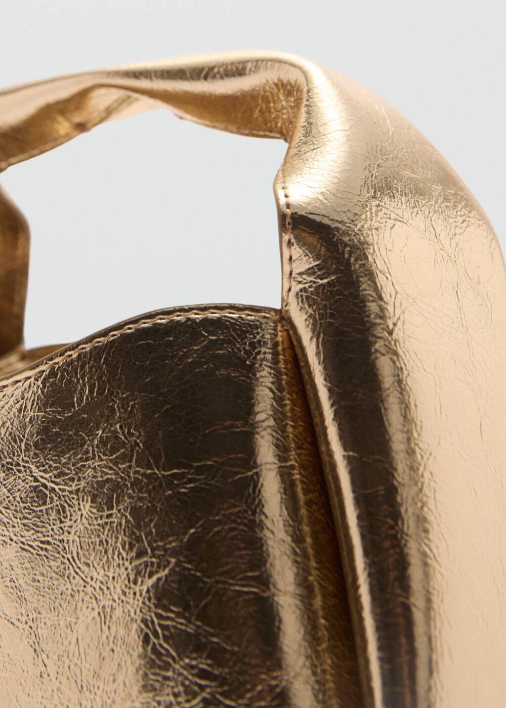 Gold Metallic Effect Hand Bag, Gold, large image number 4