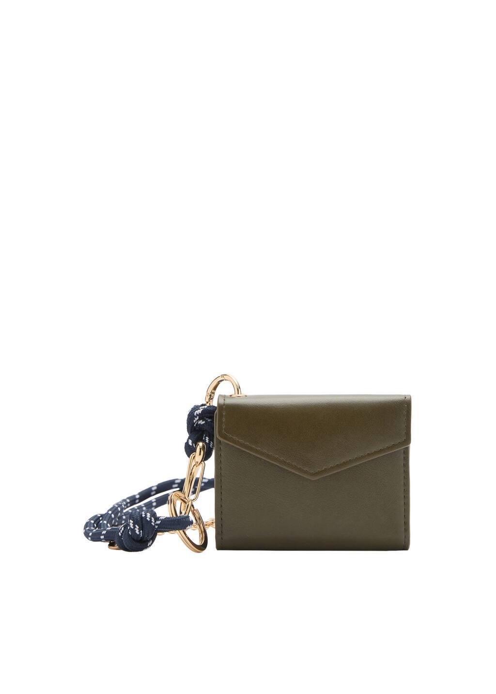 Khaki Carabiner Keychain With Knot, Beige - Khaki, large image number 3