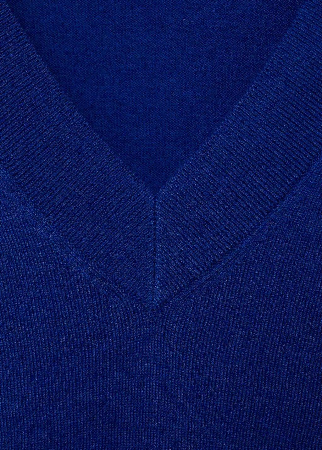 Blue V-Neck Knit Sweater, , large image number 2