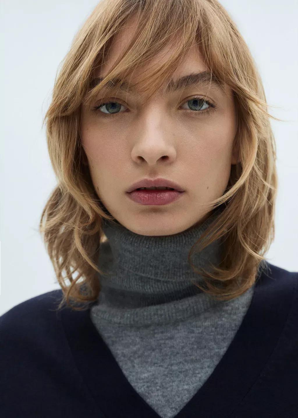 Navy V-Neck Knit Sweater, Navy, large image number 1