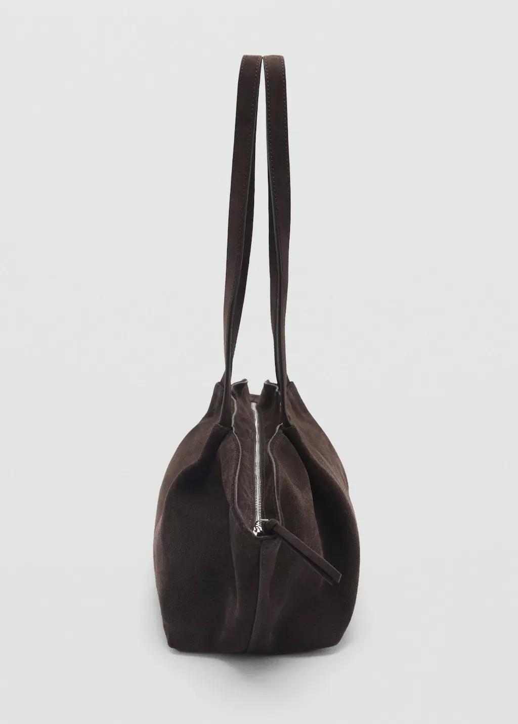 Dark Brown Handmade Suede Bag, Dark Brown, large image number 1