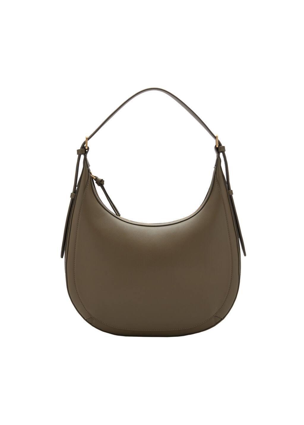 Khaki Plain Handmade Shoulder Bag, Beige - Khaki, large image number 3