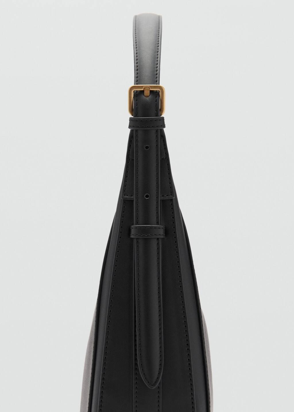 Black Oval Shoulder Bag, Black, large image number 1