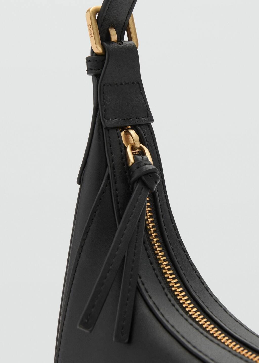 Black Oval Shoulder Bag, Black, large image number 2