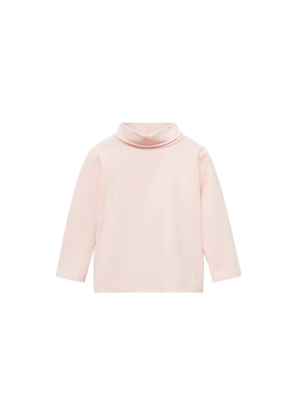 Pink Turtleneck T-Shirt, Baby Girl, , large image number 0