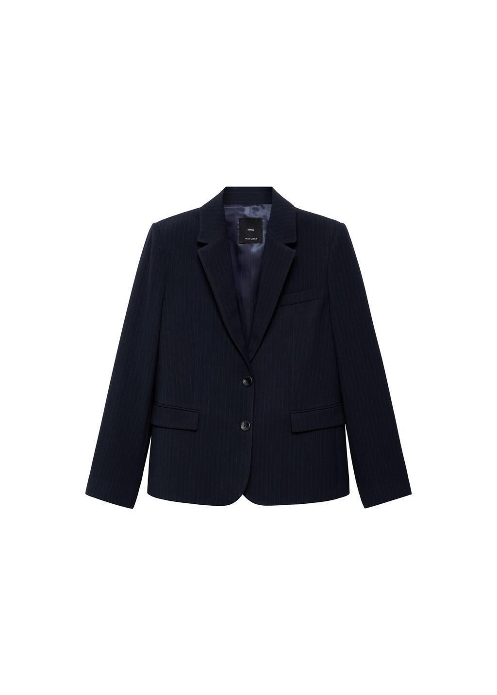 Navy Pinstripe Suit Blazer, , large image number 3