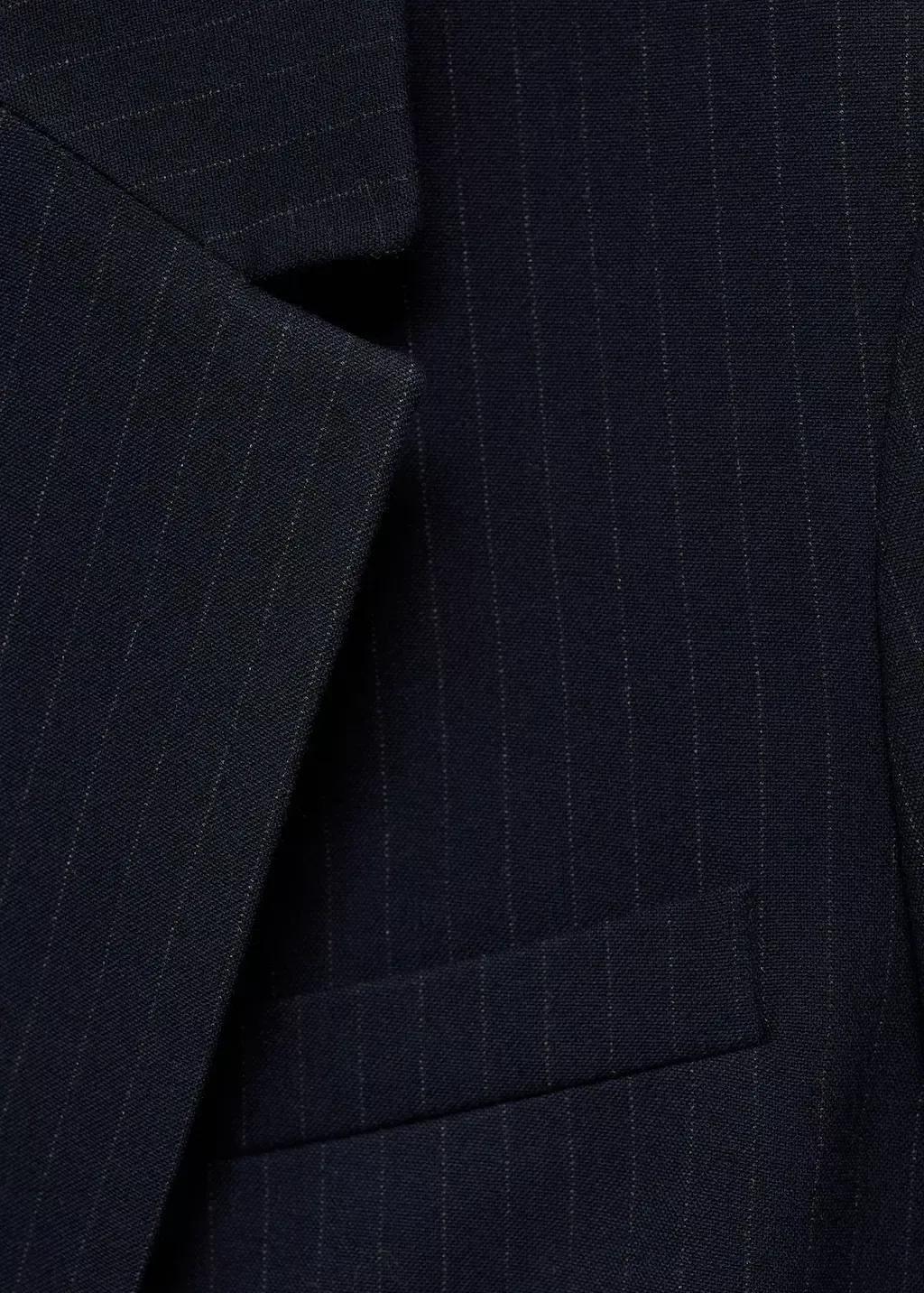 Navy Pinstripe Suit Blazer, , large image number 4