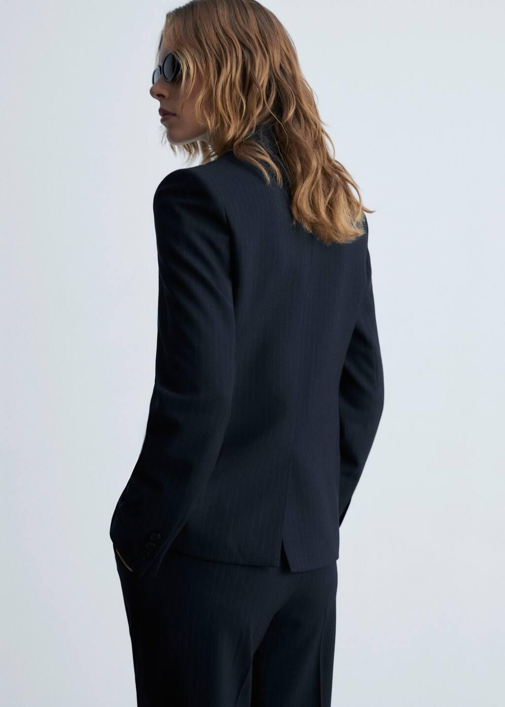 Navy Pinstripe Suit Blazer, , large image number 5