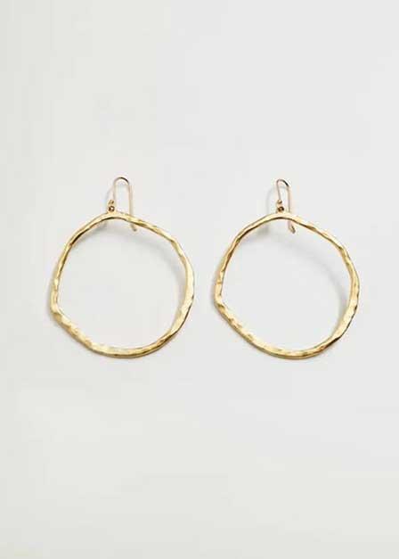 Gold Hoop Pendant Earrings, Women, , large image number 2