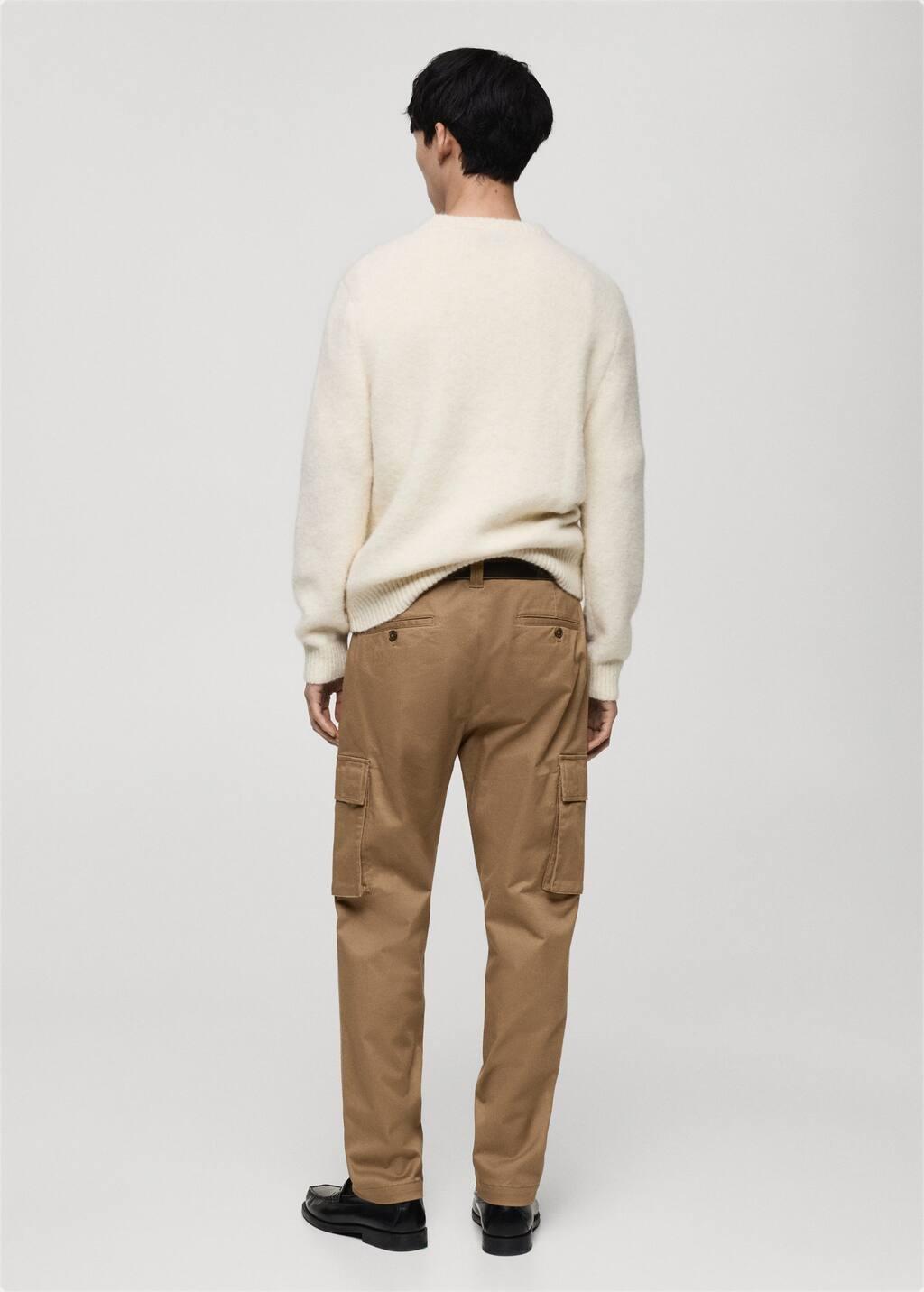 Brown Regular Fit Cotton Cargo Pants, , large image number 6