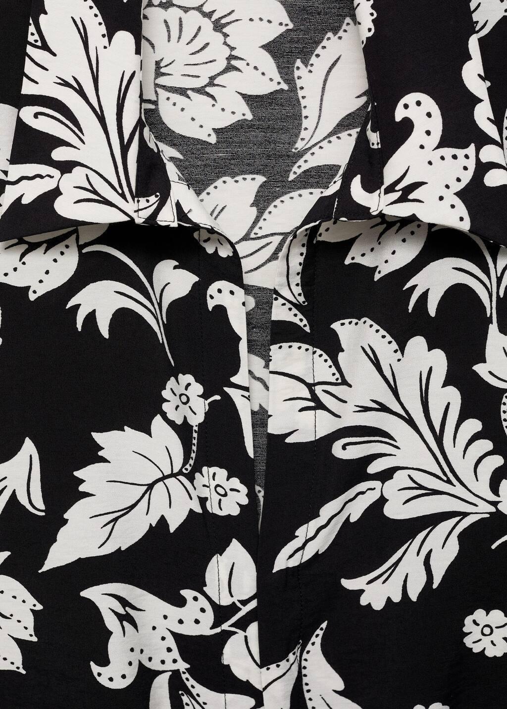 Black Floral Blouse Cropped, , large image number 2