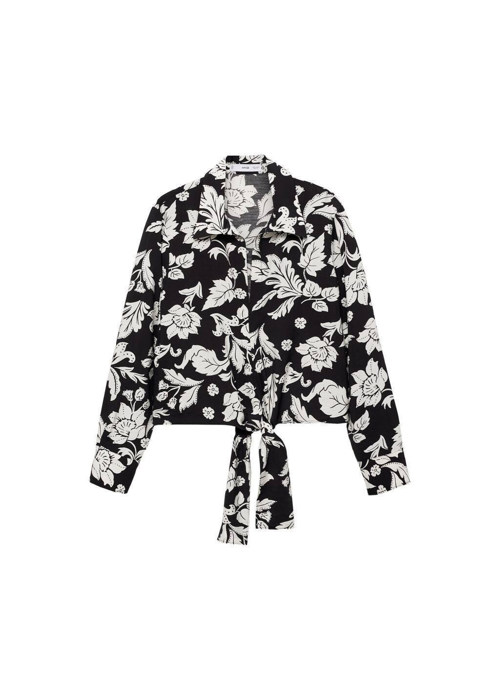 Black Floral Blouse Cropped, , large image number 3