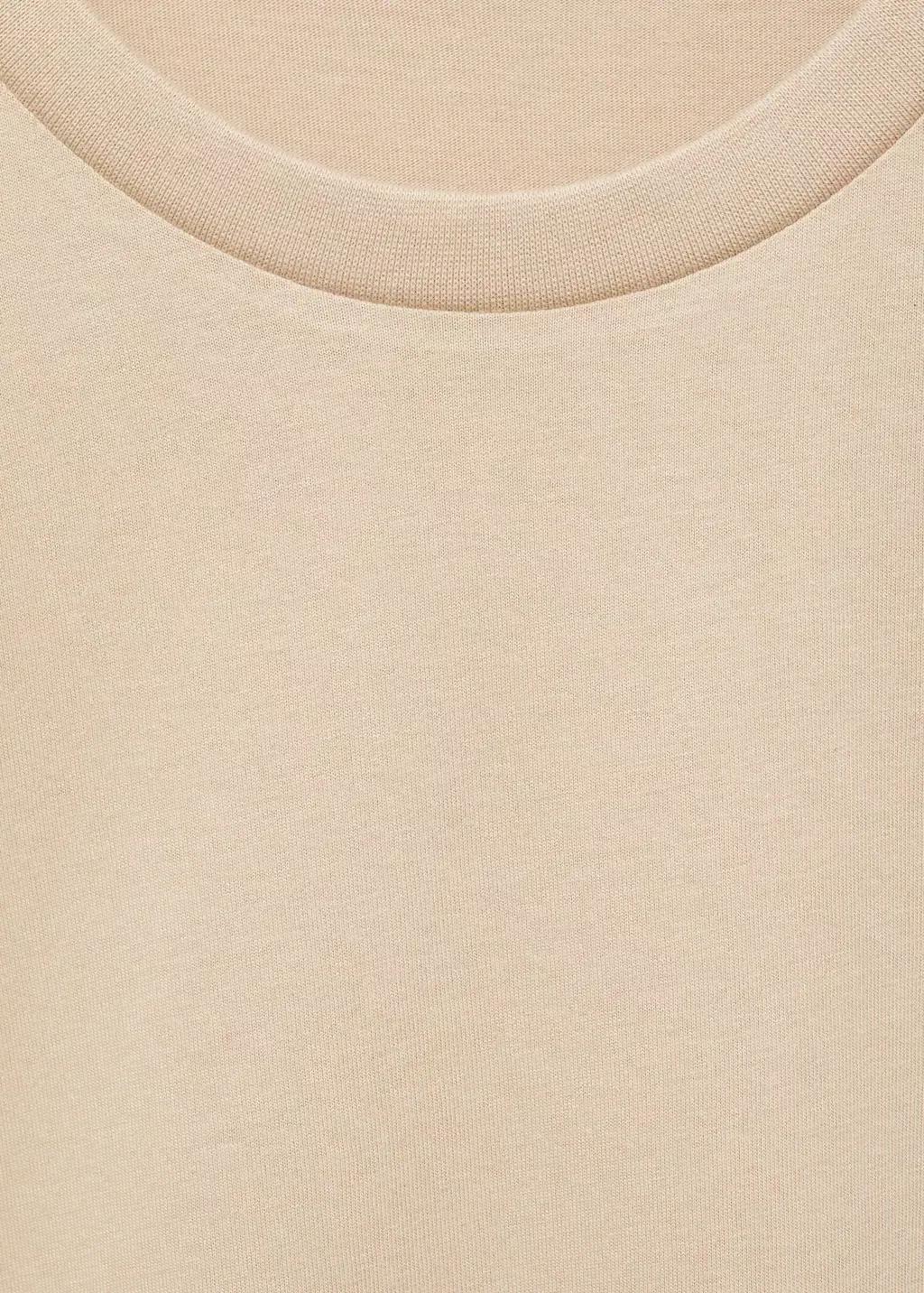 Beige 100% Cotton Slim-Fit T-Shirt, , large image number 4