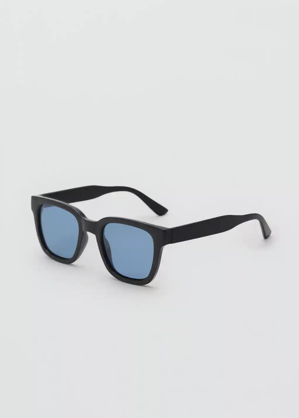 Black Rectangular Polarised Sunglasses, , medium