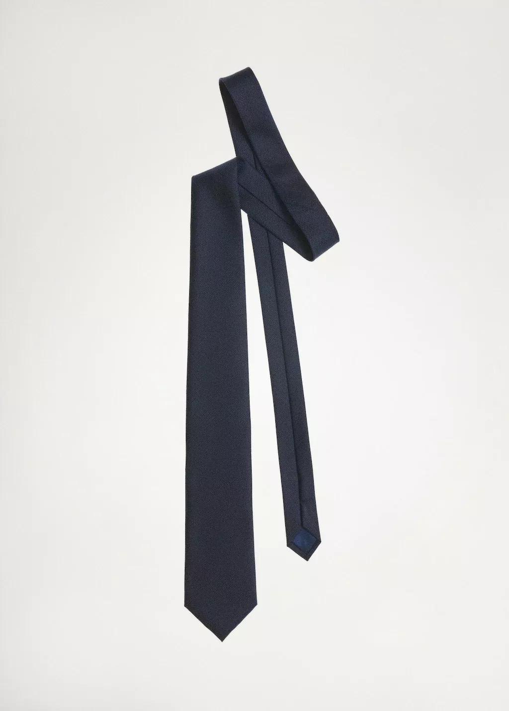 Navy Smooth Micro-Structured Tie, Navy, large image number 1