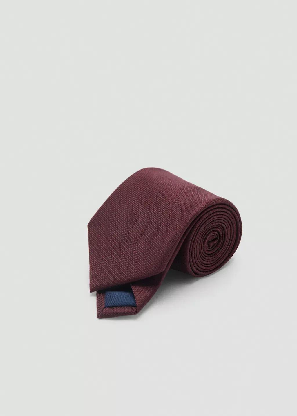 Red Smooth Micro-Structured Tie, Dark Red, large image number 0