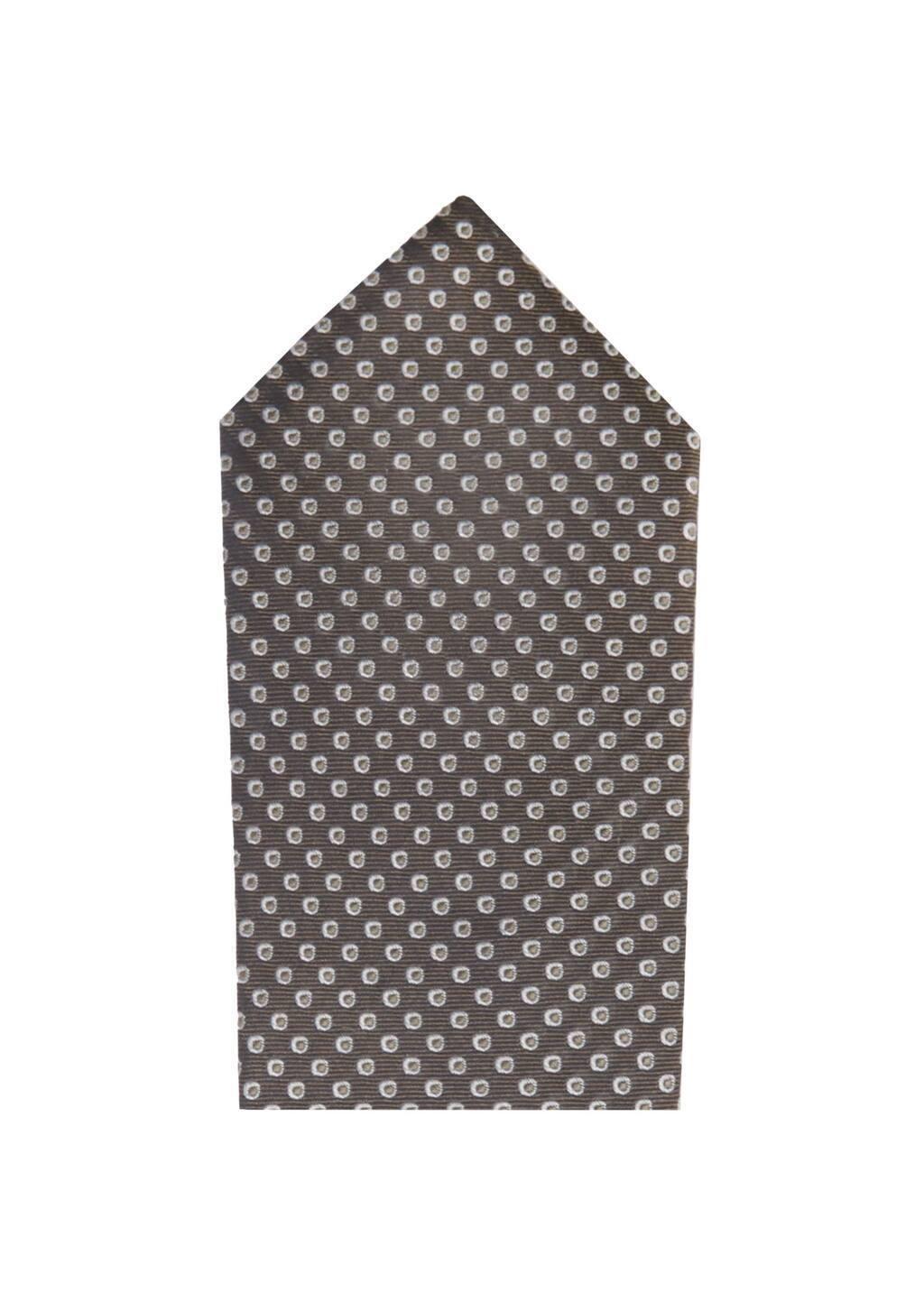 Khaki Geometric Patterned Silk Tie, Beige - Khaki, large image number 2