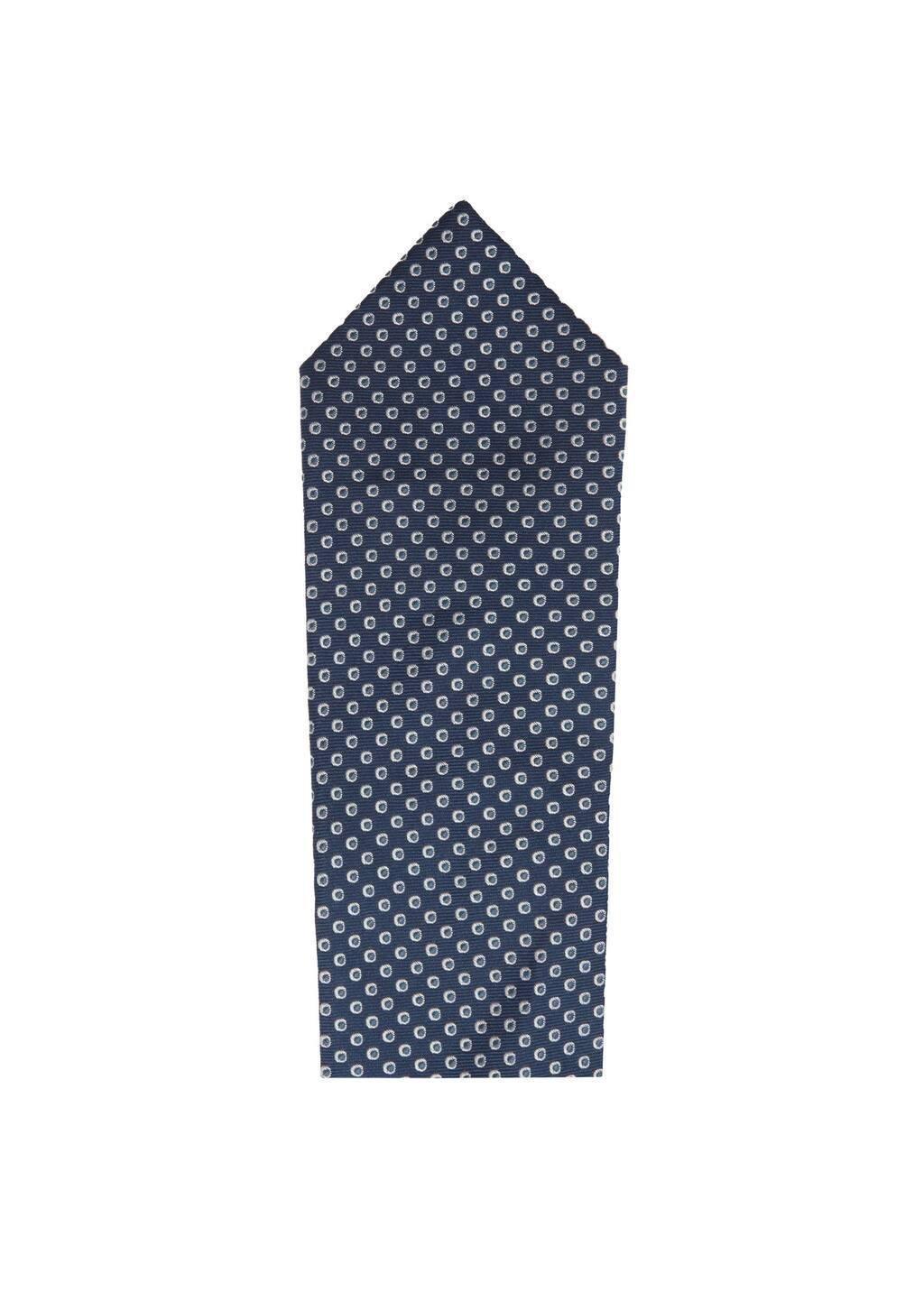 Navy Geometric Patterned Silk Tie, Navy, large image number 2
