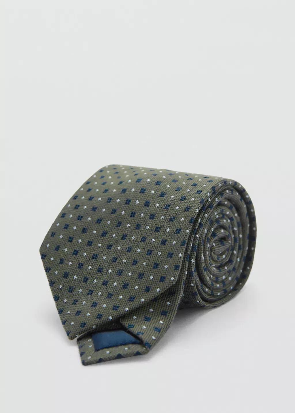 Khaki Mulberry Silk Structured Tie, , medium
