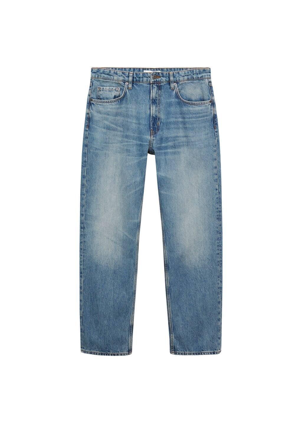 Blue Light Wash Straight Fit Jeans, , large image number 3