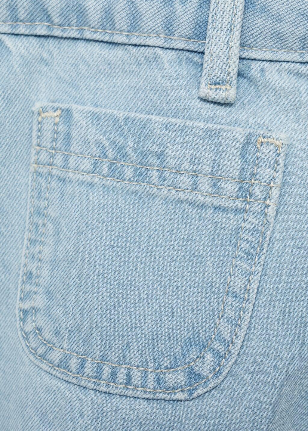 Blue Denim Shorts With Pockets, Kids Girl, , large image number 2