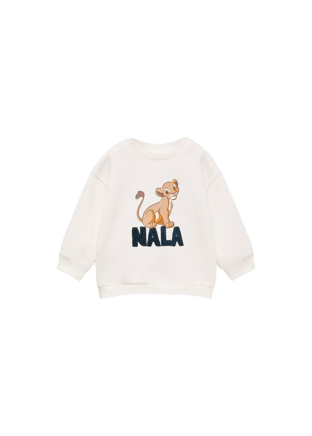 White Printed Embossed Sweatshirt, Baby Girl, , large image number 0