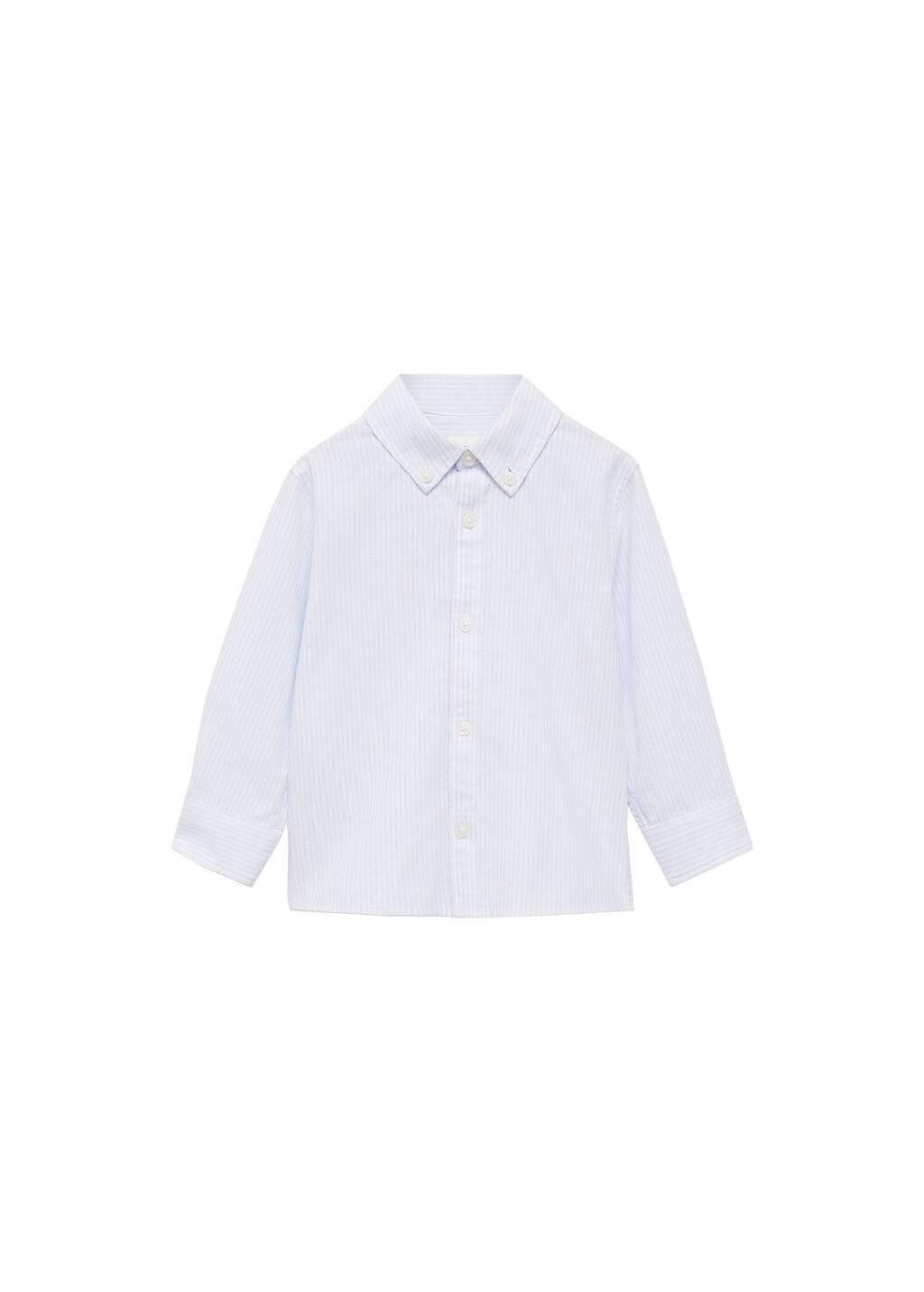 Blue Lt-Pastel Striped Oxford Shirt, Baby Boy, , large image number 0