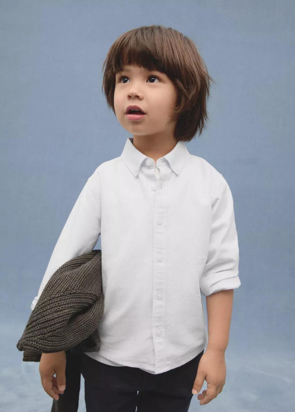 Blue Lt-Pastel Striped Oxford Shirt, Baby Boy, , large image number 3