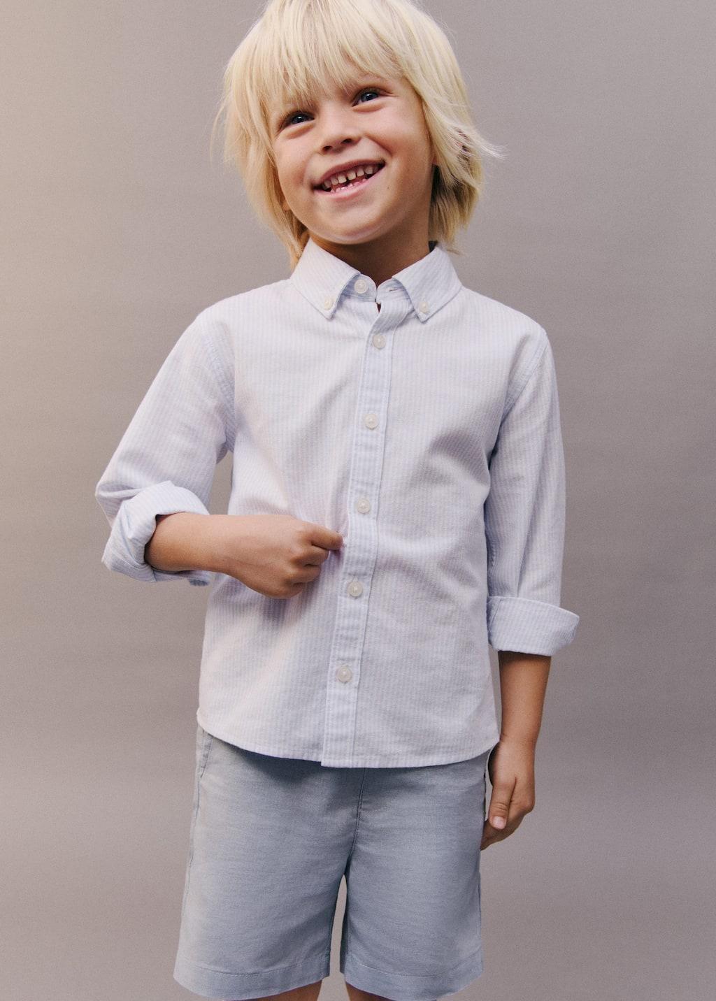 Blue Lt-Pastel Striped Oxford Shirt, Baby Boy, , large image number 4