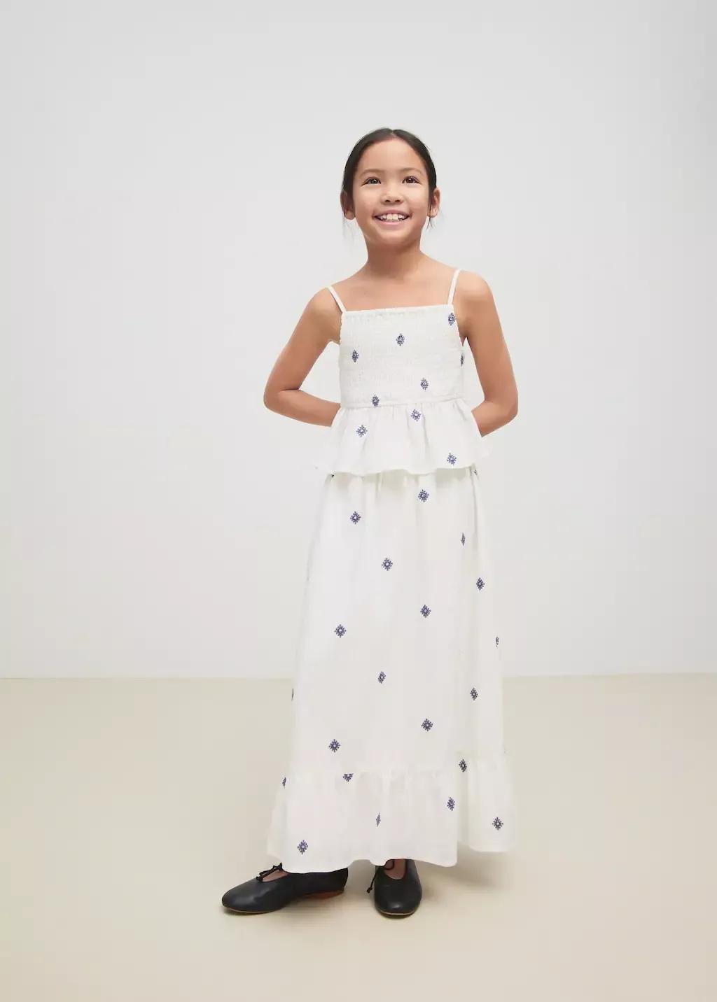 White Skirt With Embroidered Details, , large image number 0