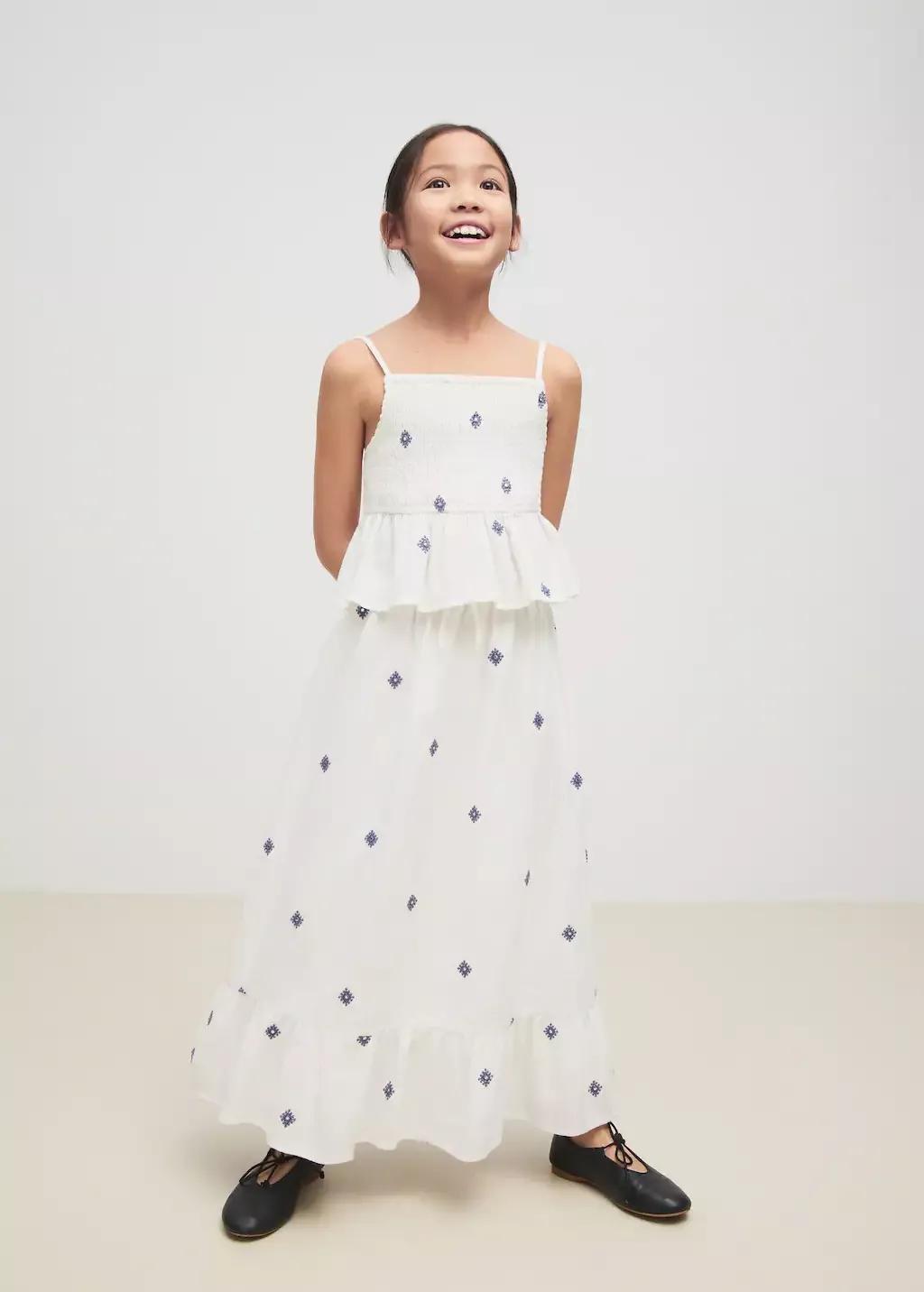 White Skirt With Embroidered Details, , large image number 1