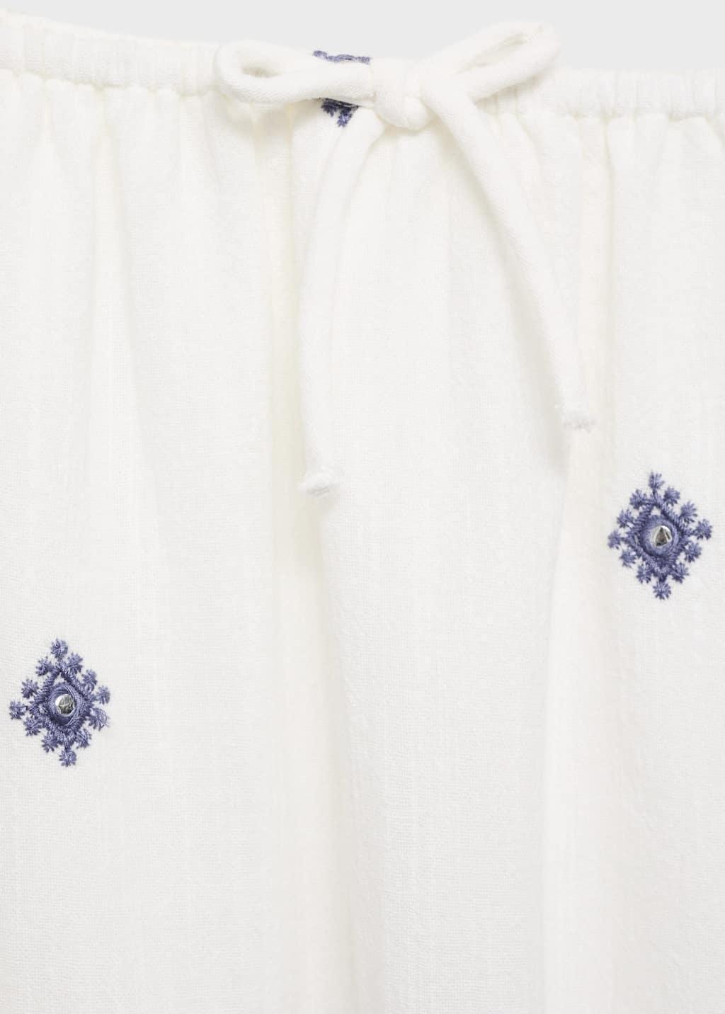 White Skirt With Embroidered Details, , large image number 2