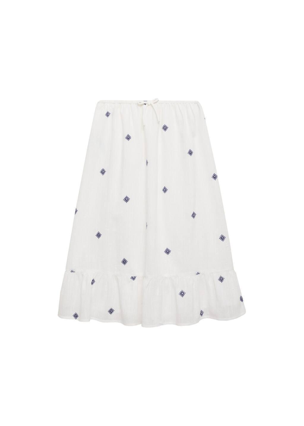 White Skirt With Embroidered Details, , large image number 3