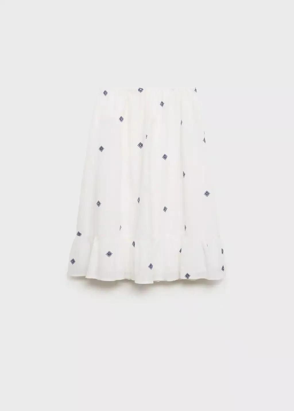 White Skirt With Embroidered Details, , large image number 4