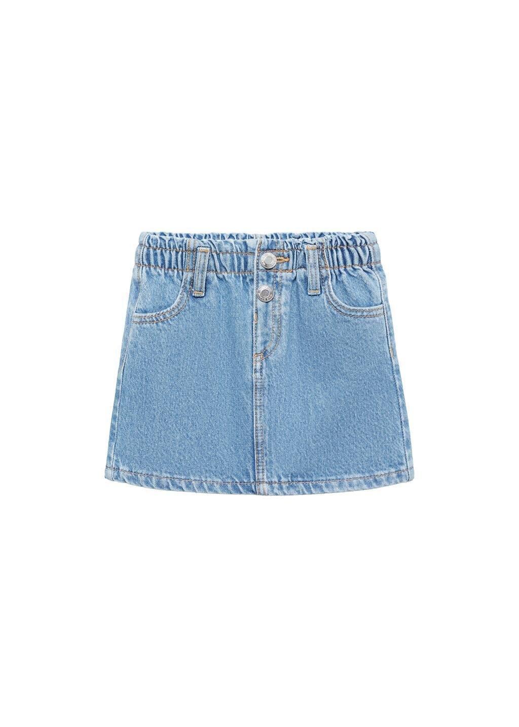 Blue Short Denim Skirt, Baby Girl, , large image number 3