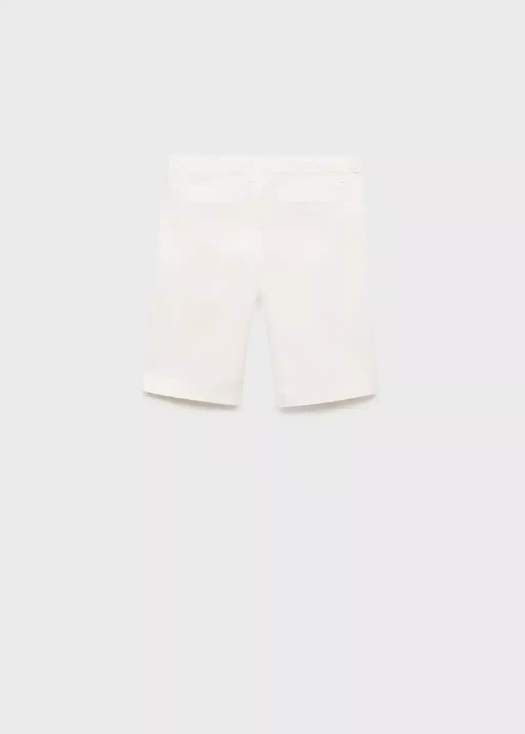 White Slim-Fit Chino Cotton Bermuda Shorts, Kids Boy, , large image number 1
