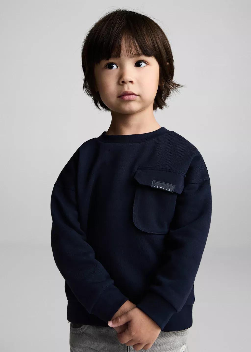 NAVY Pocket cotton sweatshirt, Baby Boy, , large image number 0