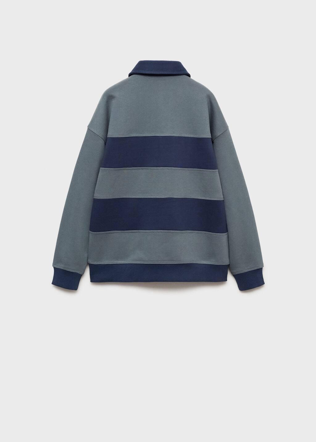 Navy Striped Polo Sweatshirt, Kids Boy, , large image number 3