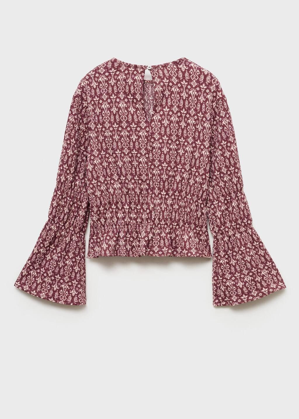 DARK RED Ruched printed blouse, Kids Girl, , large image number 3