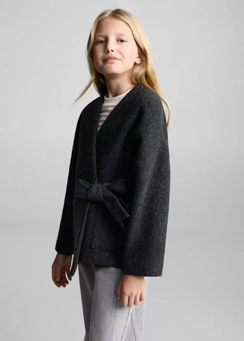 Grey Manteco Wool Jacket, Kids Girl, , medium