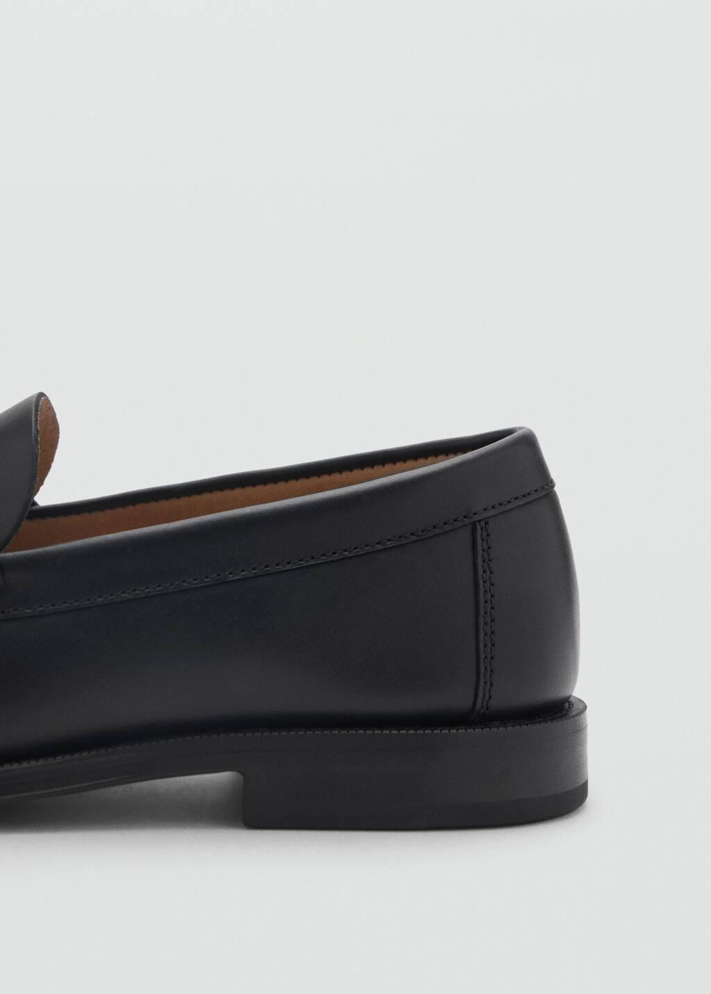 BLACK Leather penny loafers, Black, large image number 1