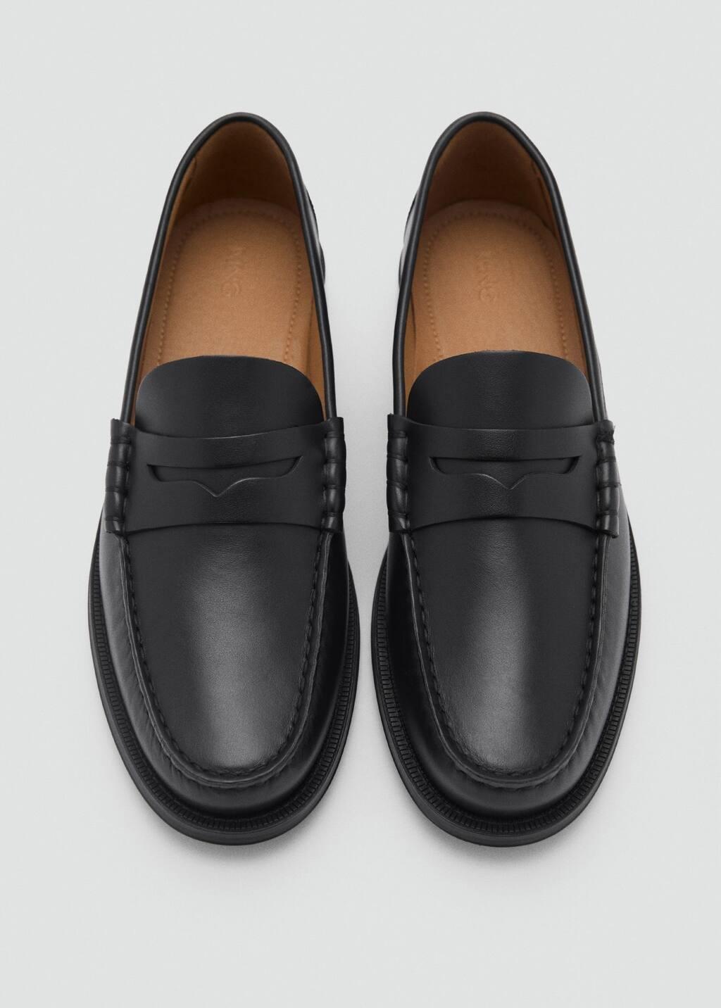 BLACK Leather penny loafers, Black, large image number 2