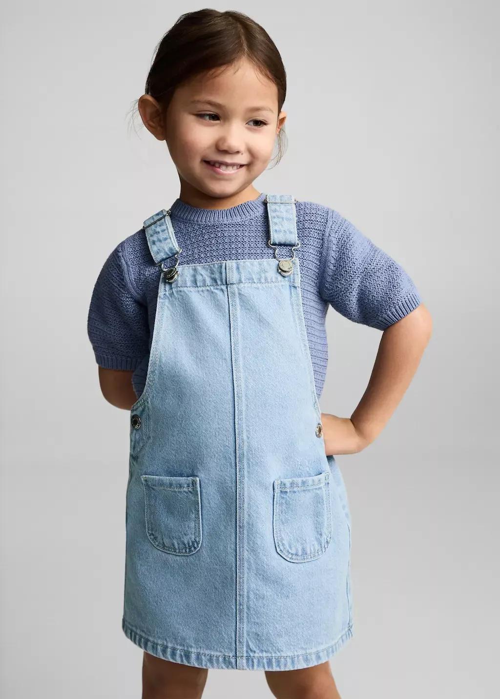 Blue Denim Plaid Mini, Kids Girls, , medium