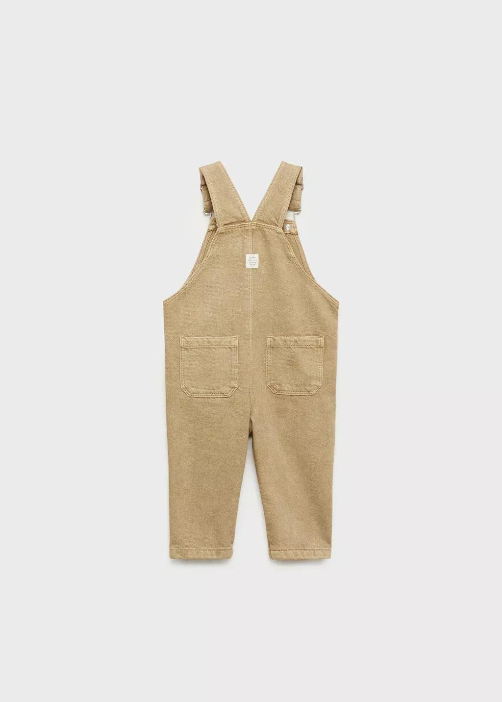Brown Long Denim Dungarees, , large image number 2