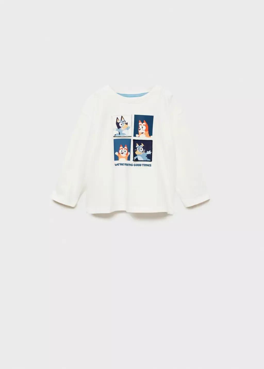 White Bluey Printed T-Shirt, Baby Boy, , large image number 1